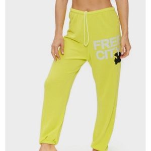 NEW Freecity Superfluff Lux OG Sweatpants L Yellow